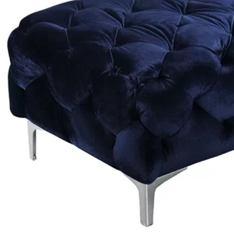 Axis Ottoman with Metal Legs and Velvet Fabric - Image 21