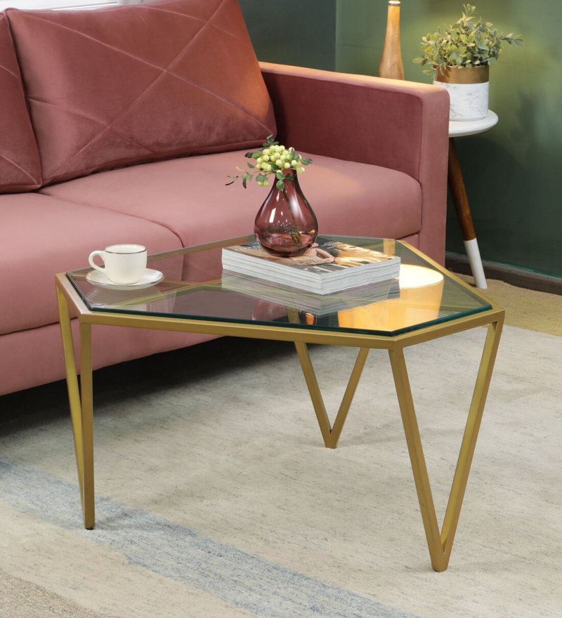 Alen Center Table in Golden Color - Image 6