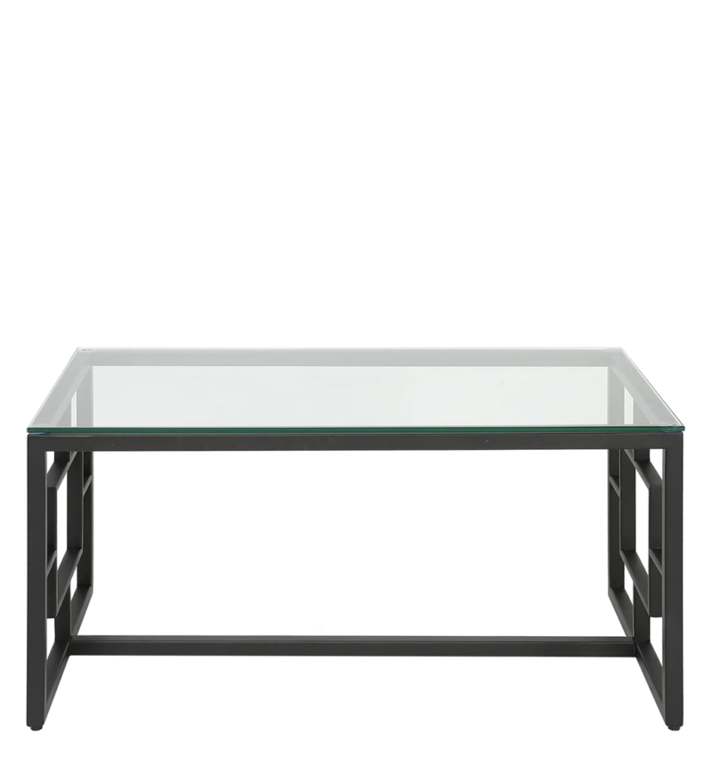 Anny Center Table in Black Color With Glass Top - Image 2