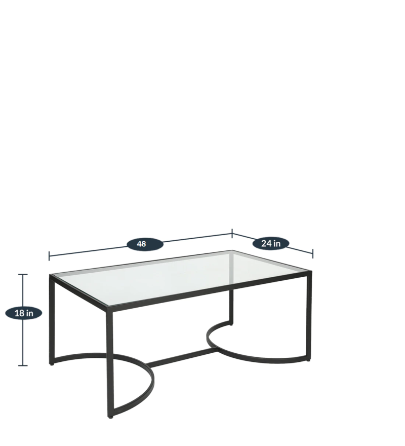 Daniel Center Table in Black Color with Glass Top - Image 2