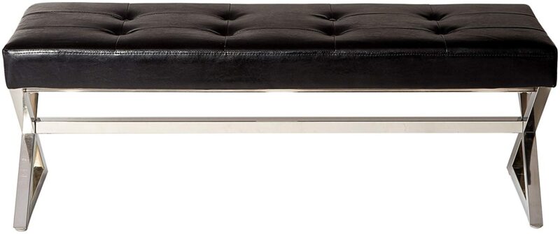 Arzo Ottoman in Black Color -(Stainless Steel) - Image 2