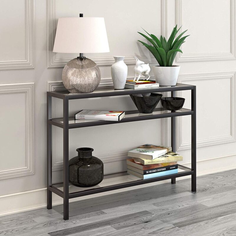 Lyna Console Table in Black Color with Acrylic Glass - Image 2