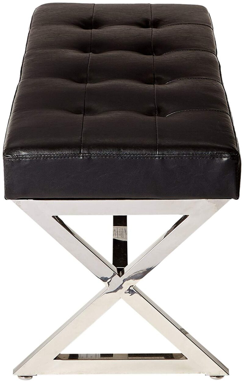 Arzo Ottoman in Black Color -(Stainless Steel) - Image 3