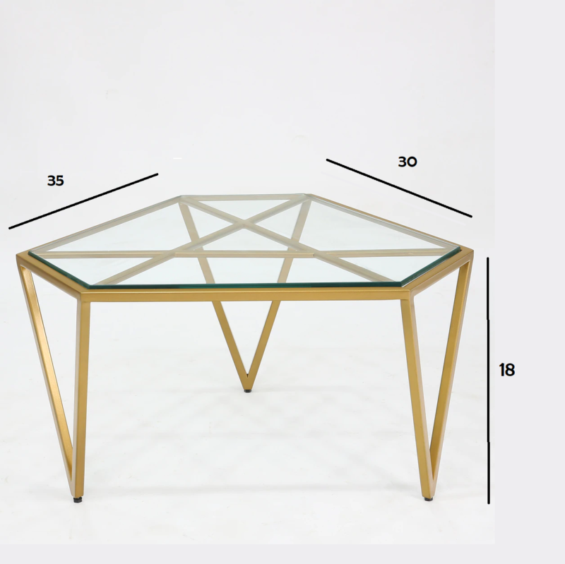 Alen Center Table in Golden Color - Image 2