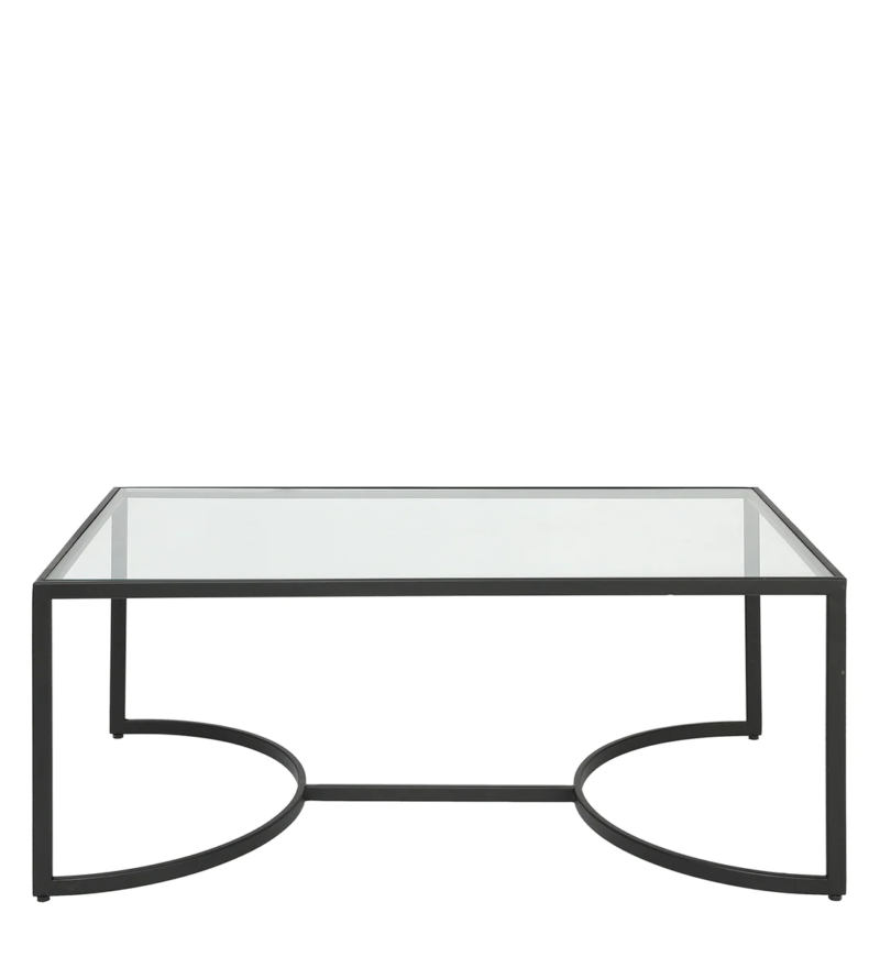 Daniel Center Table in Black Color with Glass Top - Image 3