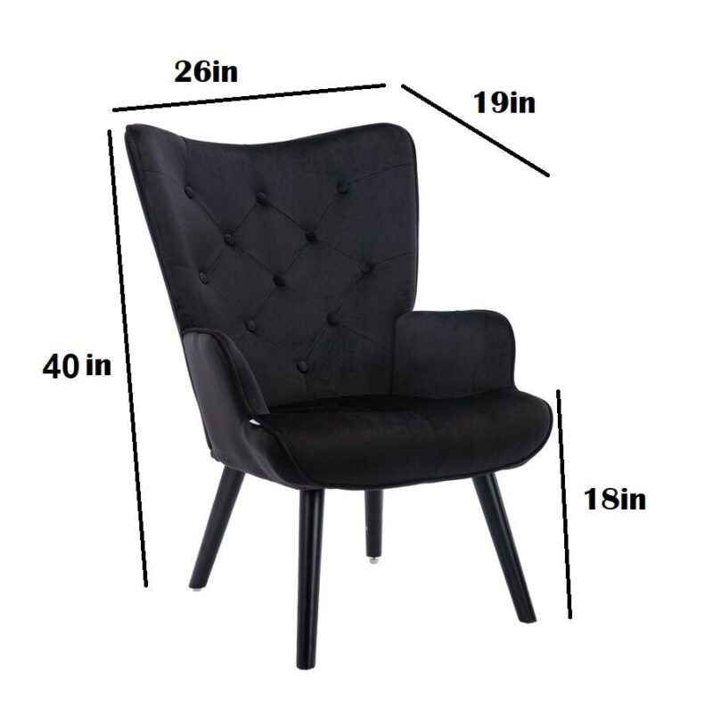 Zoe Lounge Chair In Black Color Fabric - Image 3