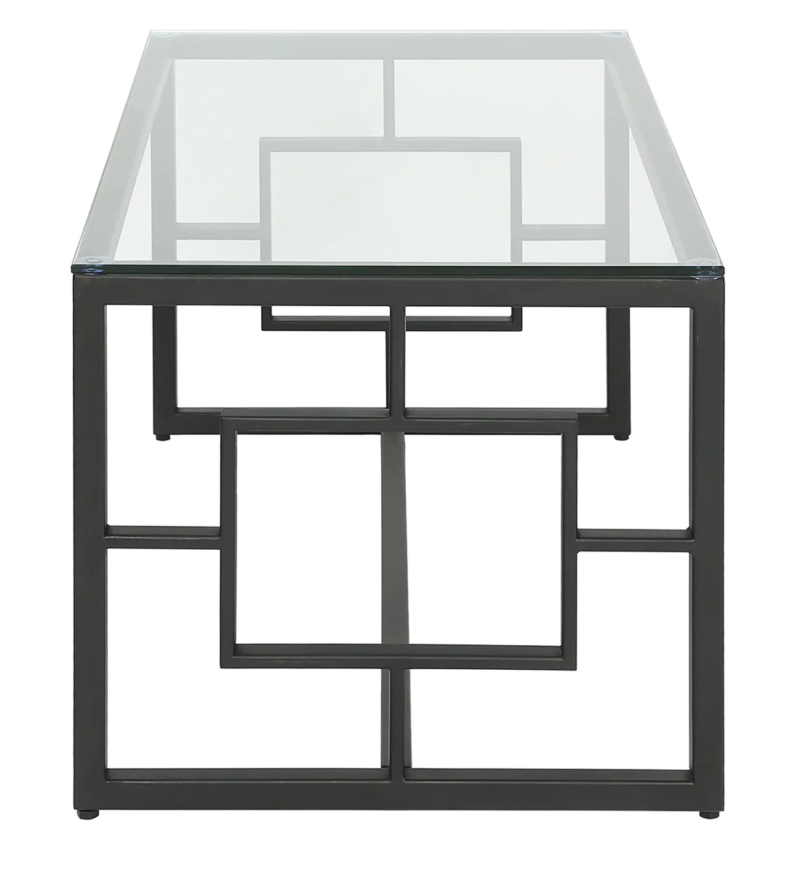 Anny Center Table in Black Color With Glass Top - Image 4