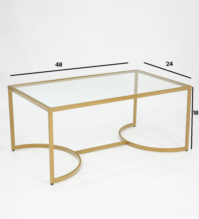 Daniel Center Table in Golden Color with Glass Top - Image 4