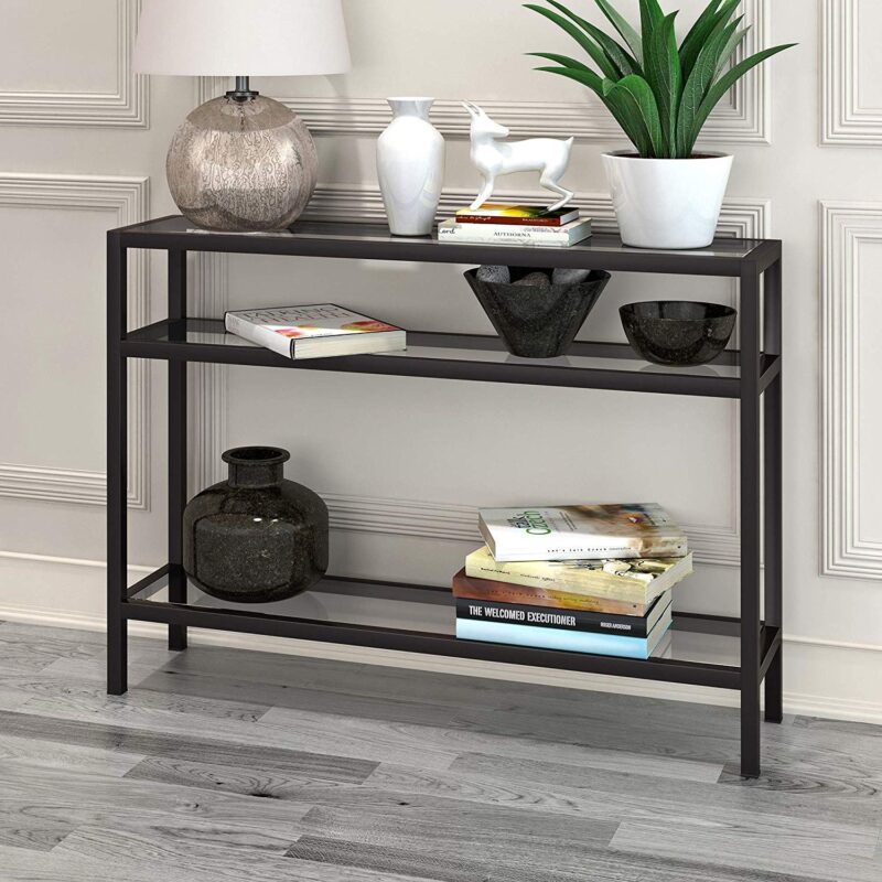 Lyna Console Table in Black Color with Acrylic Glass - Image 4