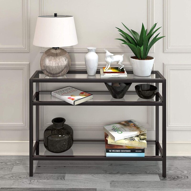 Lyna Console Table in Black Color with Acrylic Glass - Image 5