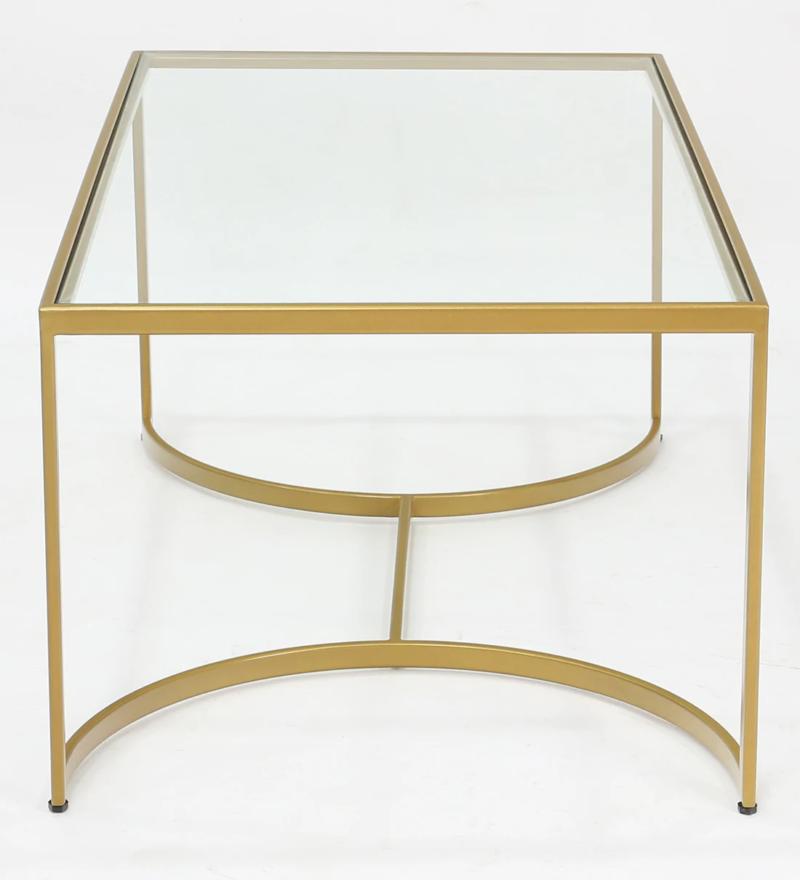 Daniel Center Table in Golden Color with Glass Top - Image 5