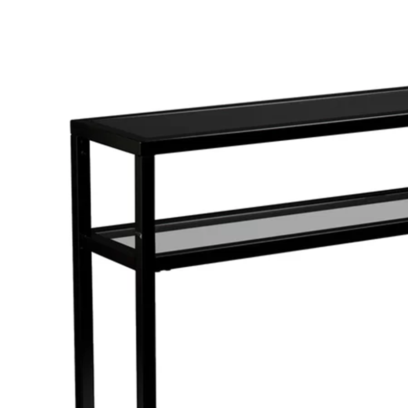 Carter Console Table in Black Color with Glass Top - Image 5