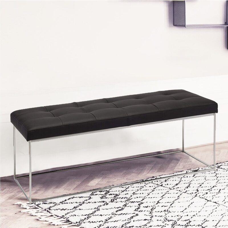 Allure Ottoman (Black) - Stainless Steel