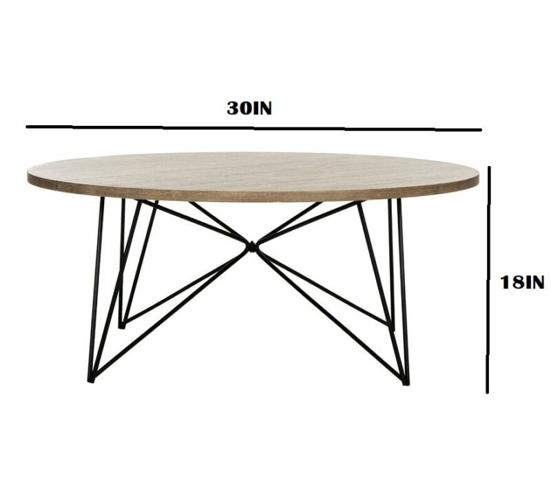 Hazel Center Table in Black Color with Brown Color Wooden Top - Image 6