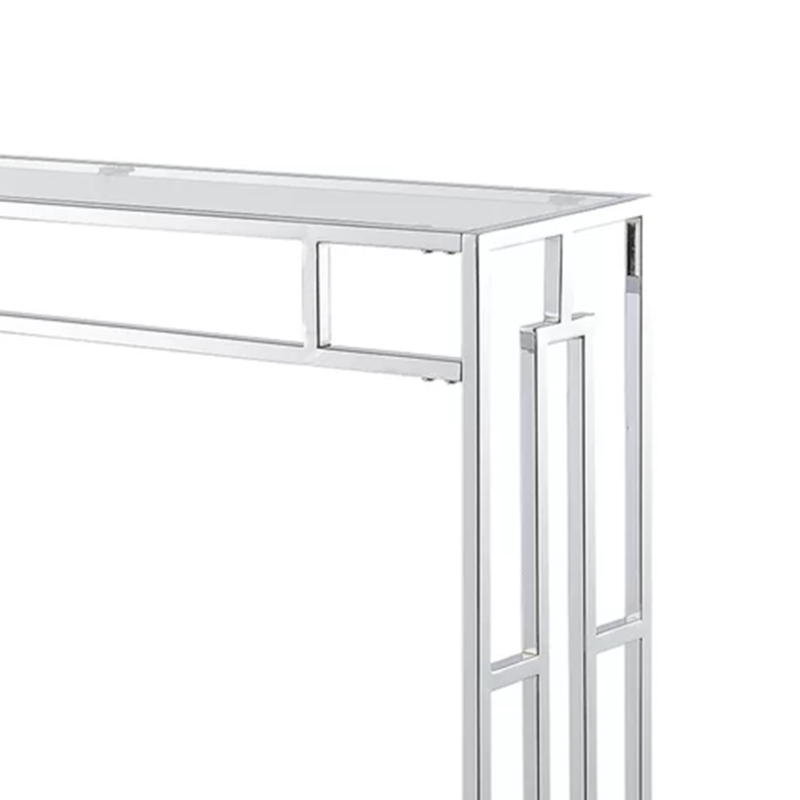 Sofie Console Table in Stainless Steel, Glass Top - Image 7