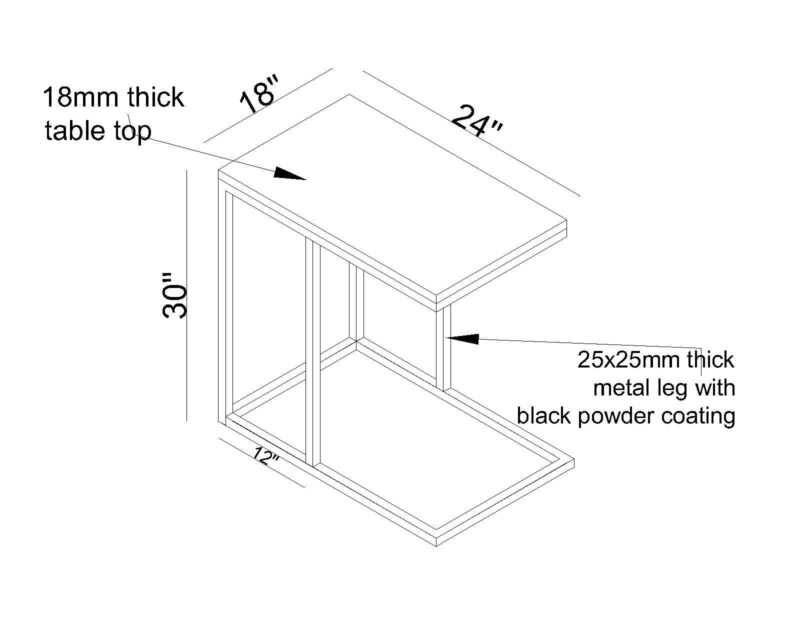 Bakuto Side Table in Beige and Black Color - Image 5