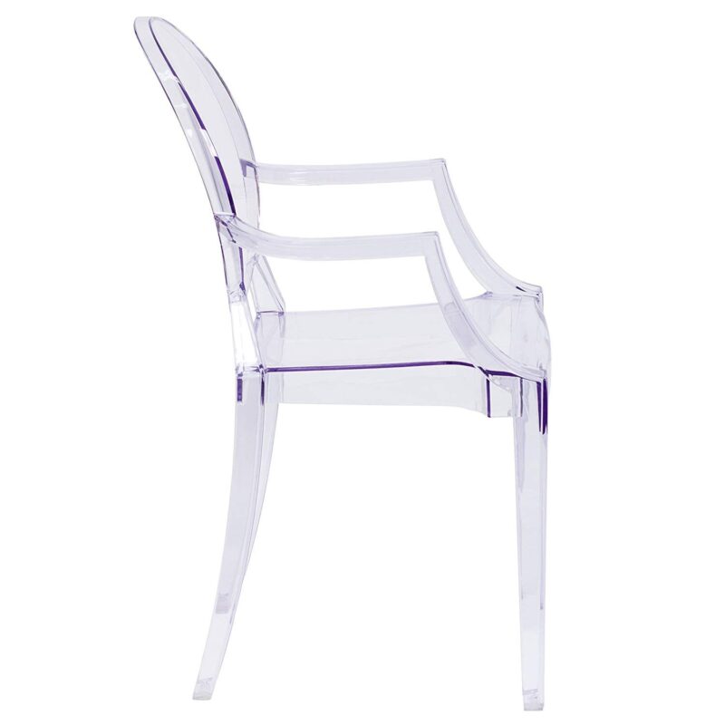 Ghost Byrne Chair Transparent Crystal Finish Dining Chair With Armrest - Image 3