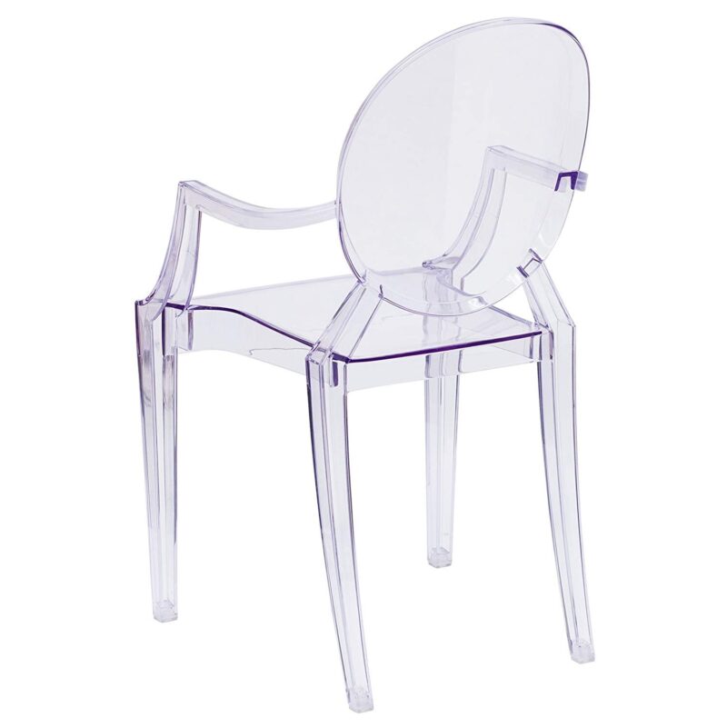 Ghost Byrne Chair Transparent Crystal Finish Dining Chair With Armrest - Image 4