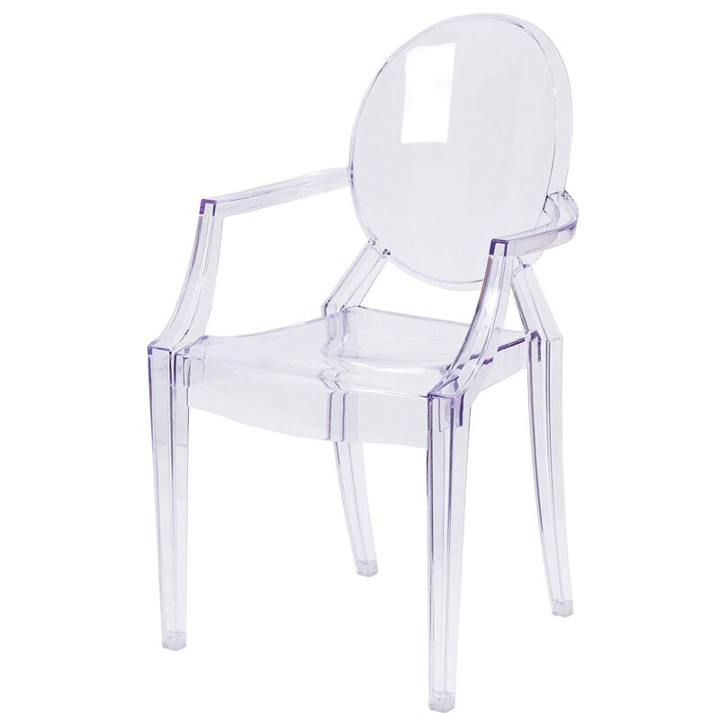 Ghost Byrne Chair Transparent Crystal Finish Dining Chair With Armrest - Image 9