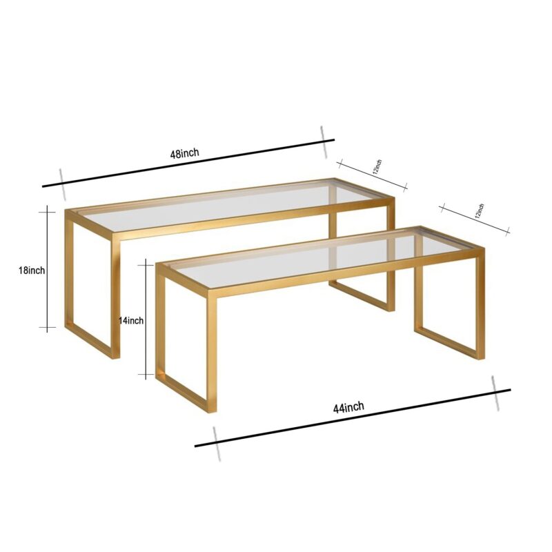 Linda Center Table in Golden Colour (Set of 2) - Image 9