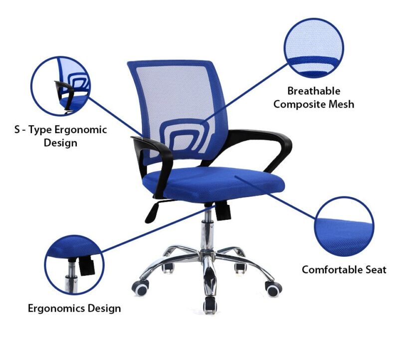 BORT Mesh Office Chair in Blue Color - Image 6