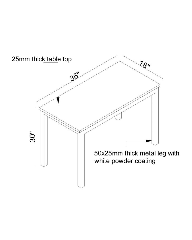 DIEZEL Study Table in White Color - Image 5