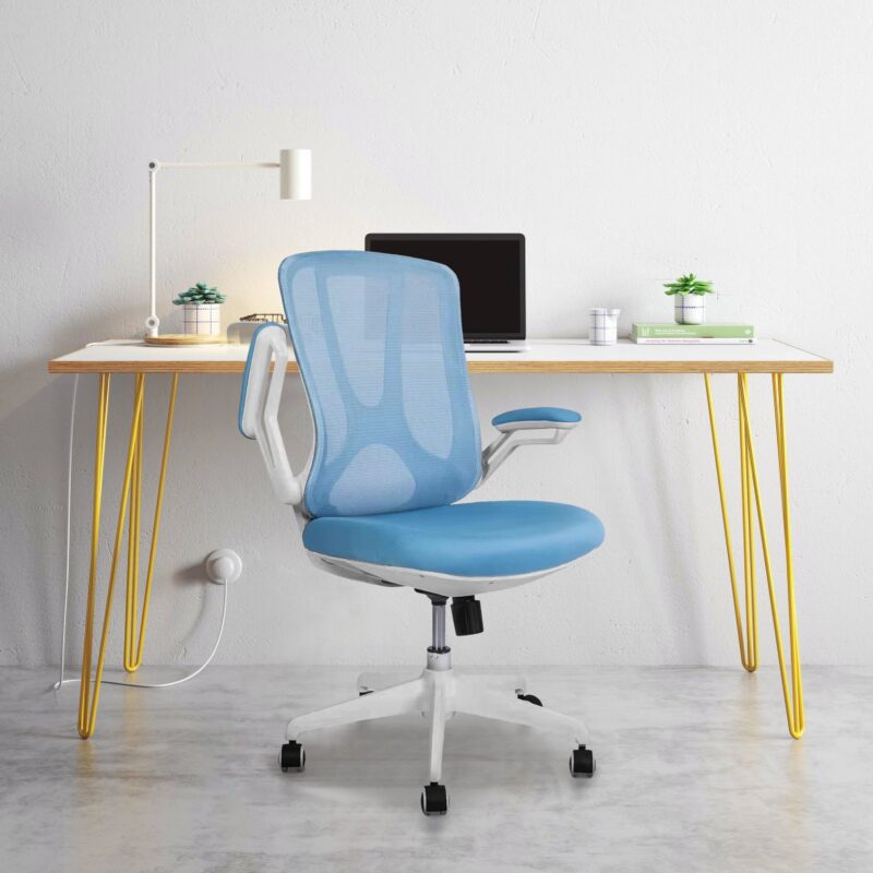 Dream White Mid Back Ergonomic Office Chair in Grey Color - Image 9