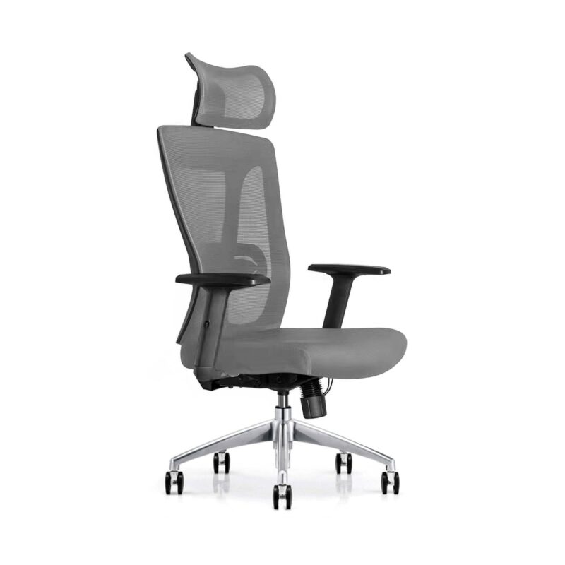 ErgoHuman High Back Office Chair in Grey Color with Headrest - Image 3