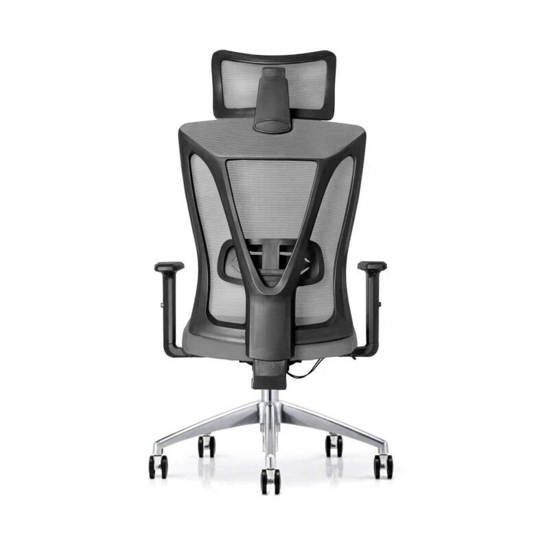 ErgoHuman High Back Office Chair in Grey Color with Headrest - Image 6