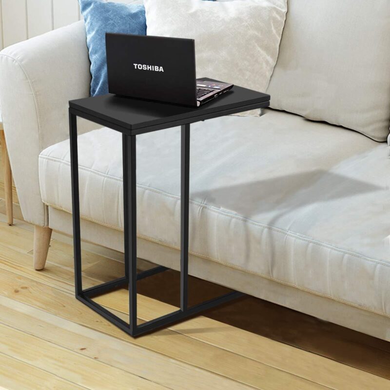 Floris Side and End Table in Black color Wooden Top - Image 3