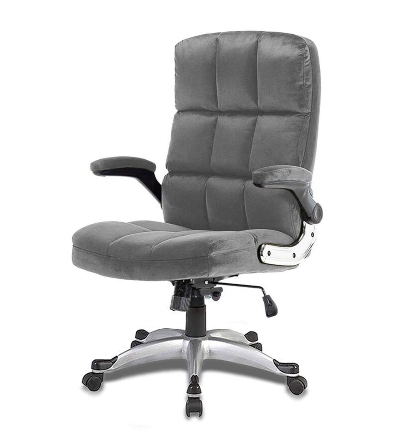 Morse High Back Office Chair in Sky Blue Color with Velvet Fabric - Image 9