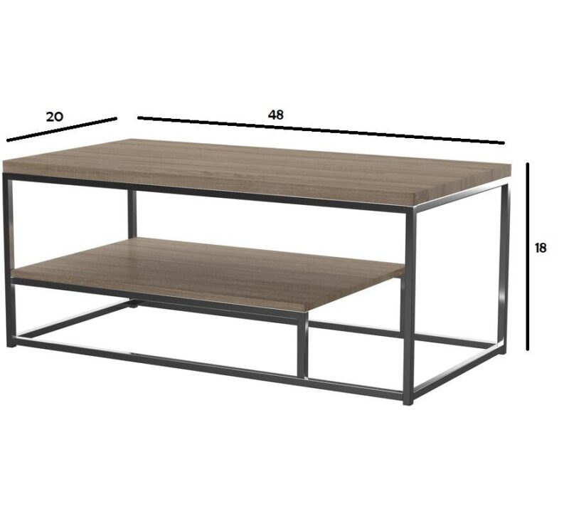 Harry Center Table in Brown Color Wooden Top - Stainless Steel - Image 4