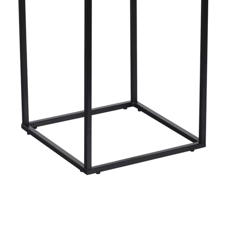 Lucy Side Table in Black Color with White Wooden Top - Image 6