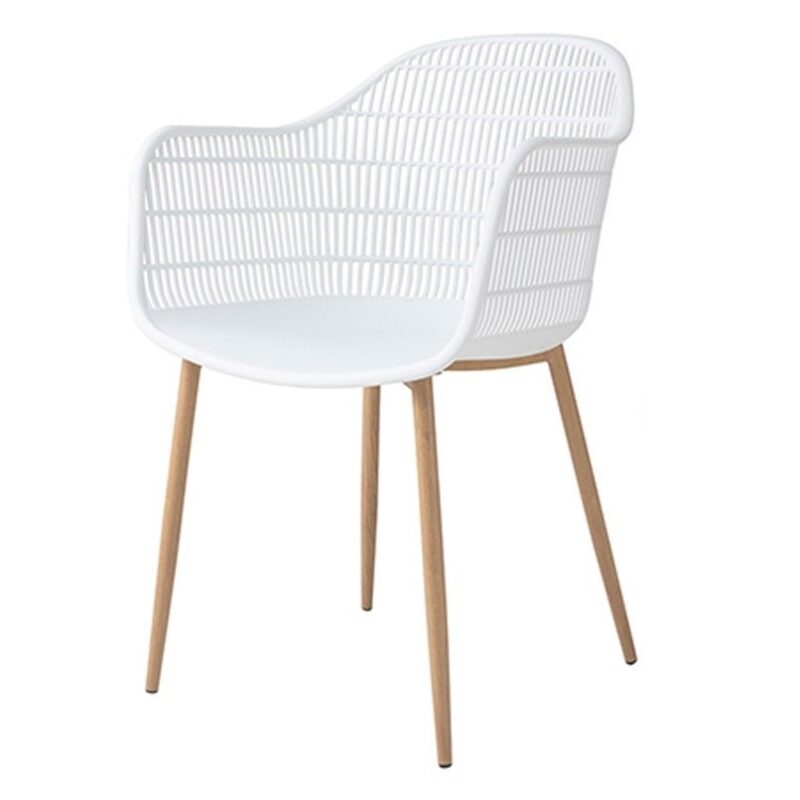 Manny Cafe cum Dining Chair in White Colour - Image 3