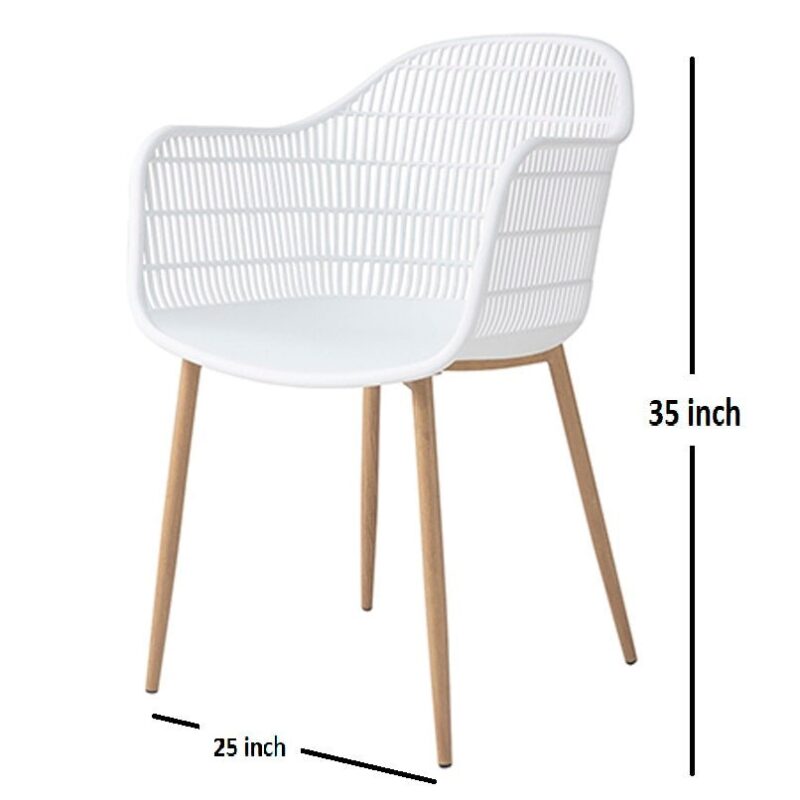 Manny Cafe cum Dining Chair in White Colour - Image 6