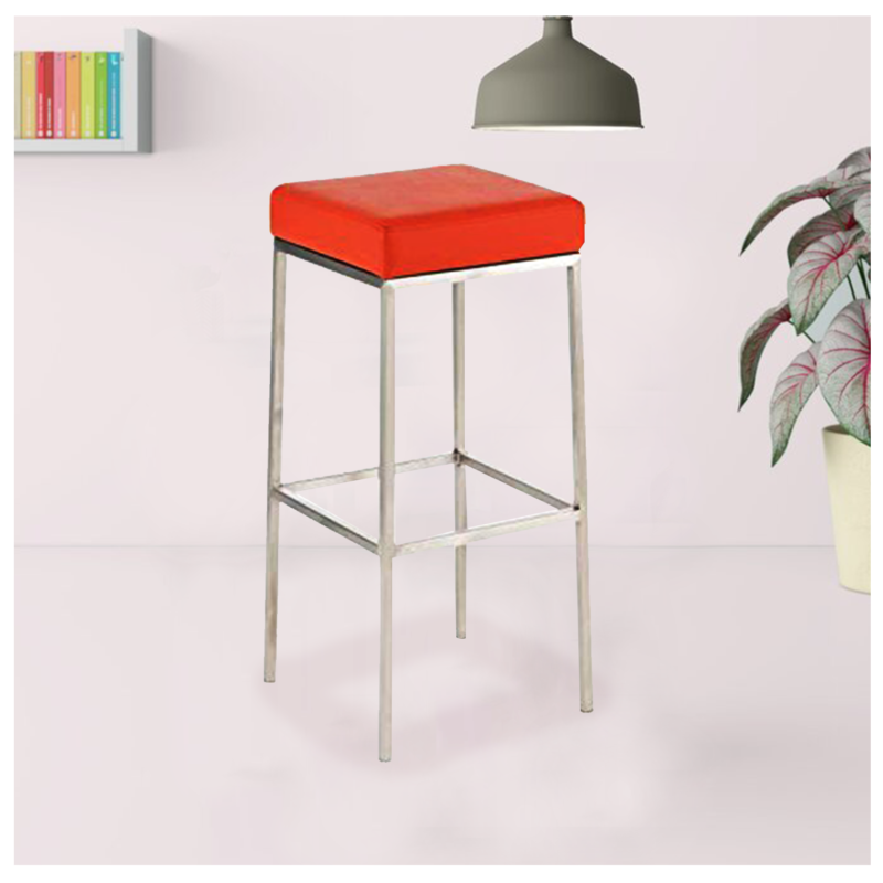 Mini Barstool in Orange Color - Stainless Steel - Image 2