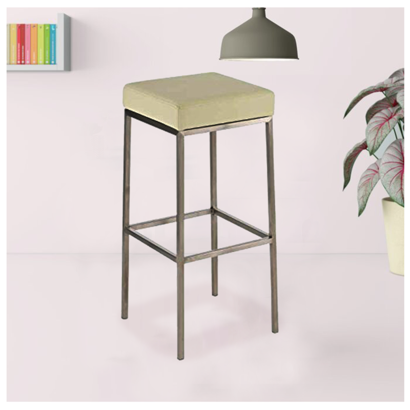 Mini Barstool in Off White Color - Stainless Steel - Image 2