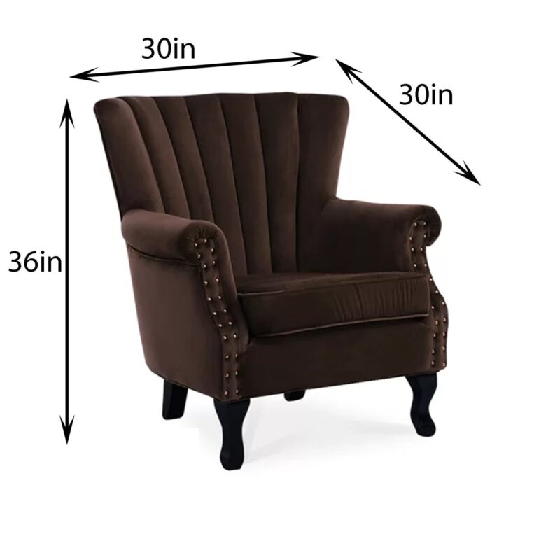 Natalia Lounge Chair in Brown Color Velvet - Image 4