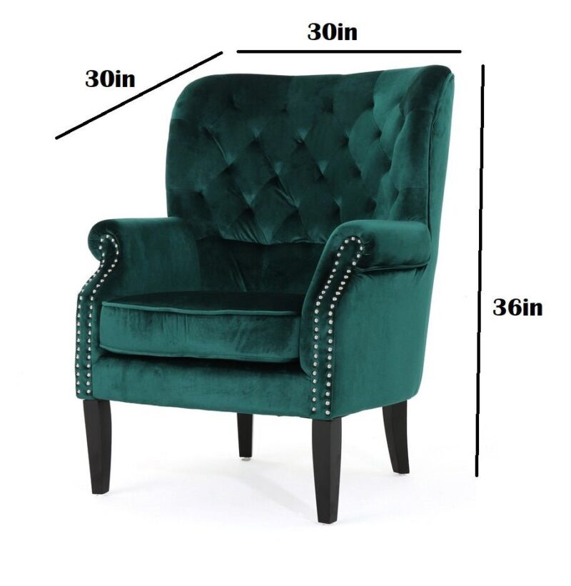 Norah Lounge Chair in Dark Green Color (Luxury Home Furniture) - Image 5