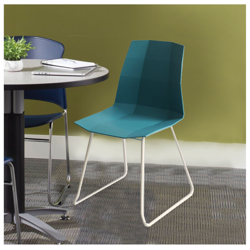 Saya Multipurpose Dining cum Cafe Chair in Blue Color