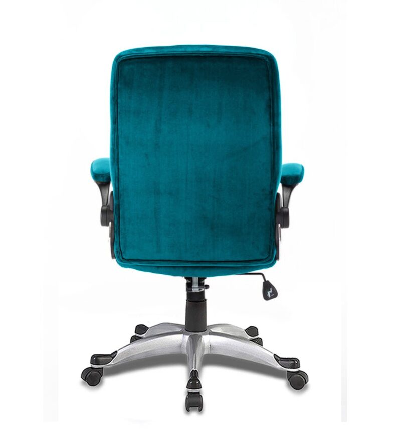 Morse High Back Office Chair in Sky Blue Color with Velvet Fabric - Image 4