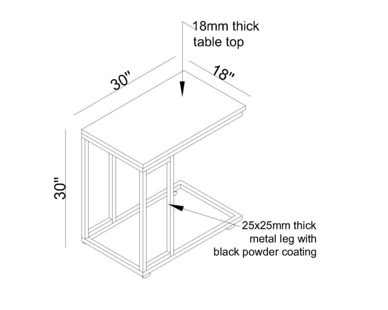 Tann Side End Table in Black Color - Image 6