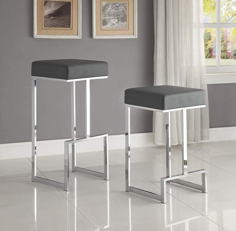 Timea barstool in Grey Color - Stainless Steel - Image 2