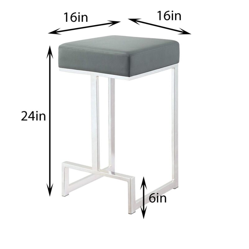 Timea barstool in Grey Color - Stainless Steel - Image 3