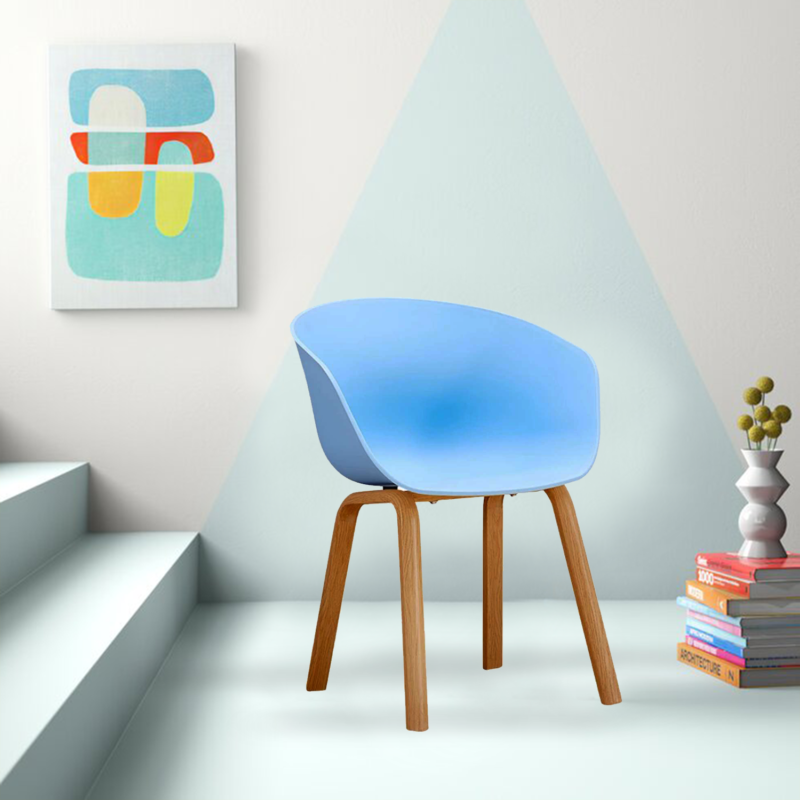 Tisha Multipurpose Cafe cum Dining Chair in Blue Colour