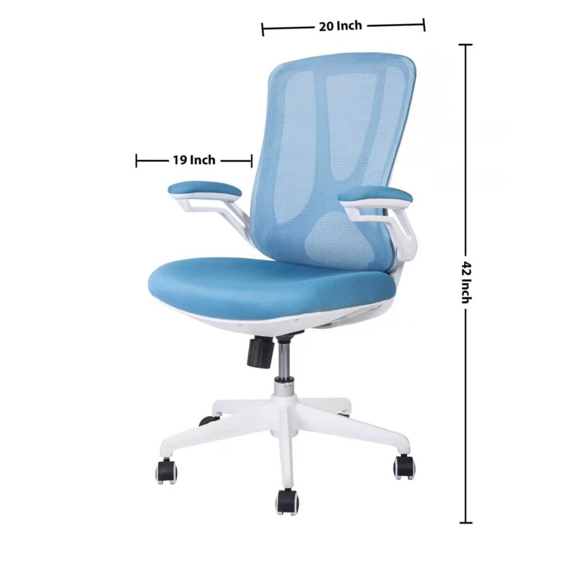 Dream White Mid Back Ergonomic Office Chair in Grey Color - Image 16