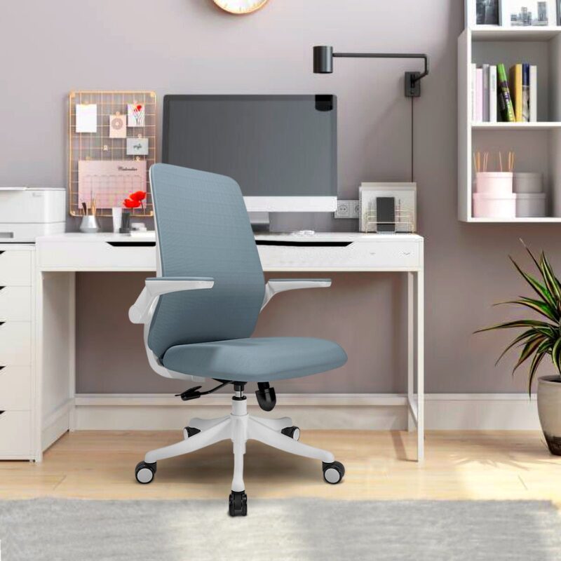 Butterfly Mid Back Ergonomic Office Chair in Light Blue Color