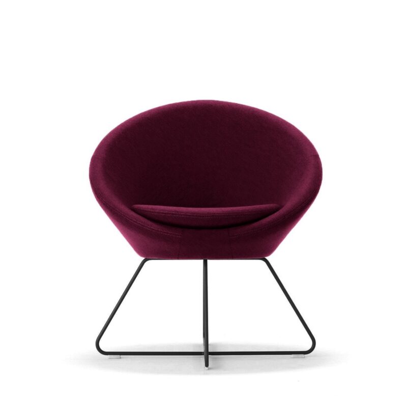 Comfortable Conic Tub Lounge Chair in Maroon Color, Low Back Lounge Chairs - Image 2