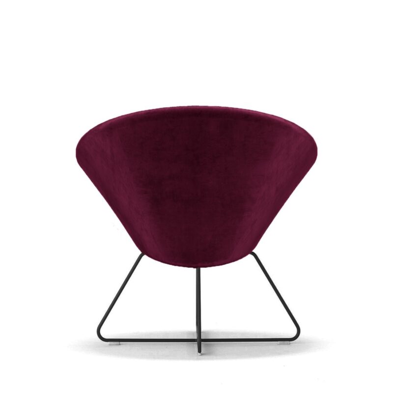 Comfortable Conic Tub Lounge Chair in Maroon Color, Low Back Lounge Chairs - Image 3